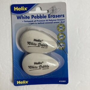 Helix White Pebble Eraser – Latex-Free Ergonomic Art & Drawing Rubber for School